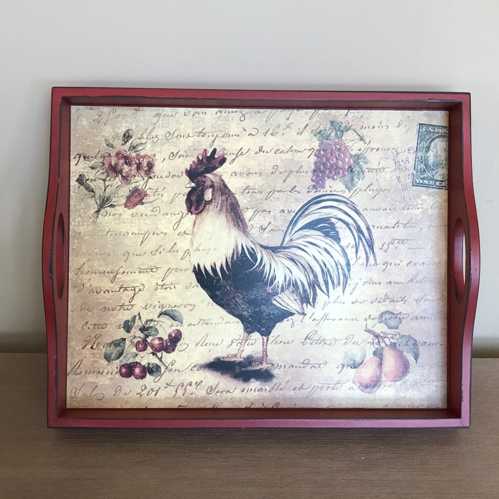Wood serving tray